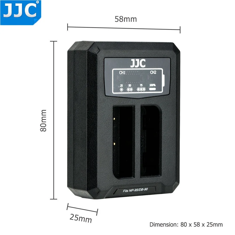 JJC USB двойное зарядное устройство для Fujifilm NP-95 NP95 Ricoh DB-90 батареи на камеру Fuji X70 X30 X20 3D W1 X-S1 заменяет BJ-9