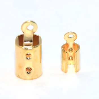 

Start-up 200pcs/lot Round Clip Crimp Cord End Leather Clip Clasps Jewelry Making Accessories DIY Cap Necklace Connectors Supply