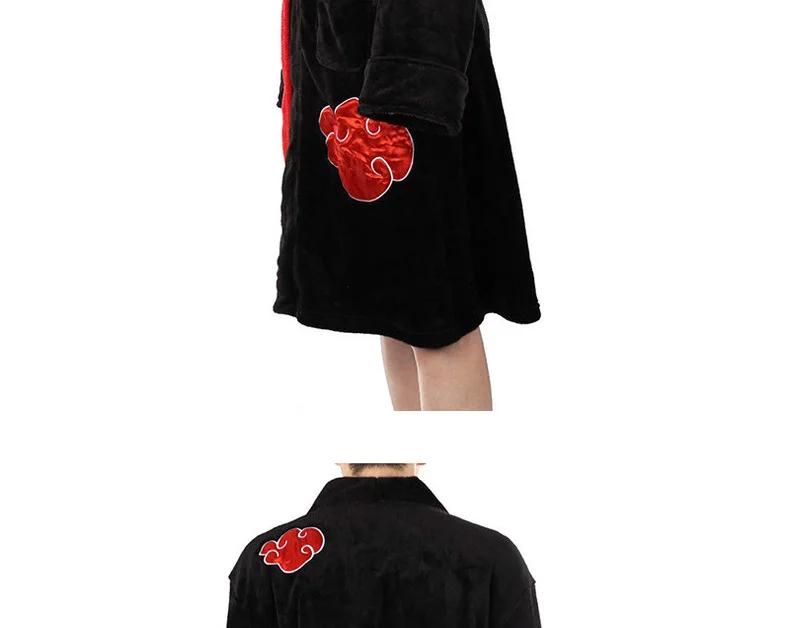 anime cosplay female Anime Akatsuki Robe Cosplay Bathrobe Fleece Warm Nightgown Robe Men Winter Coat Sleepwear Christmas Gift morticia addams dress