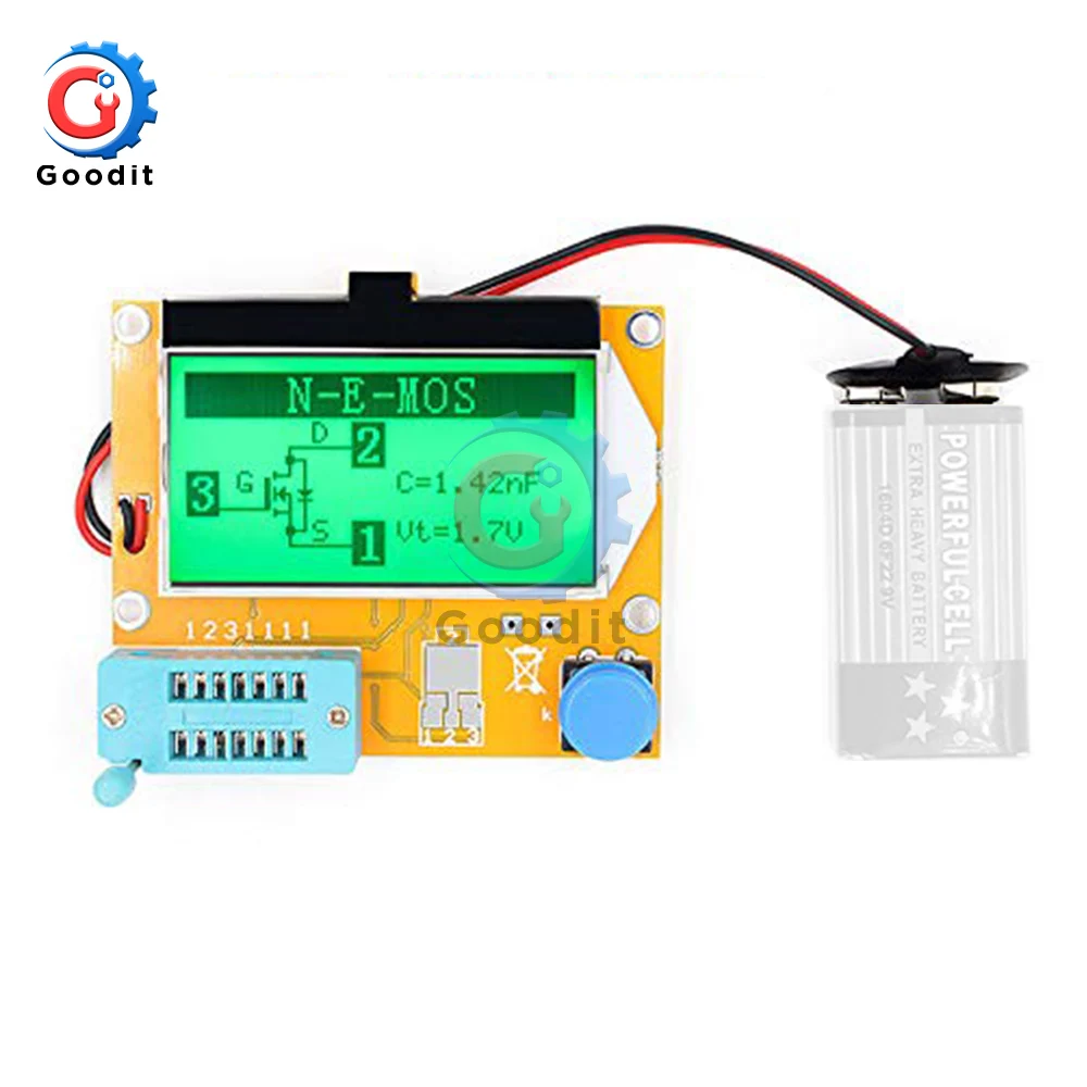 

Mega328 LCR-T4 Transistor Tester Diode Triode Capacitance LCR ESR Meter Module MOS PNP/NPN M328 MOSFET Multimeter Battery Shield