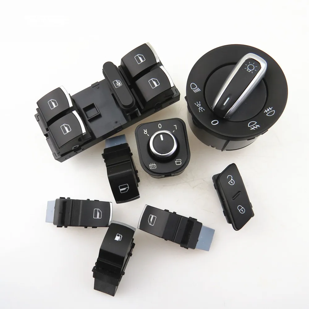 

FHAWKEYEQ Car Window Master Button Fuel Tank Headlight Mirror Switch For VW Rabbit Jetta Golf MK5 5ND 941 431 A 5ND 959 857