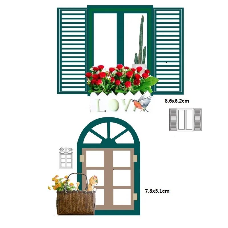Troqueles de corte para marco de puerta y ventana 3D, troqueles de Metal para álbum de recortes, sellos para estampado y troquel para fabricación de tarjetas DIY, 2020