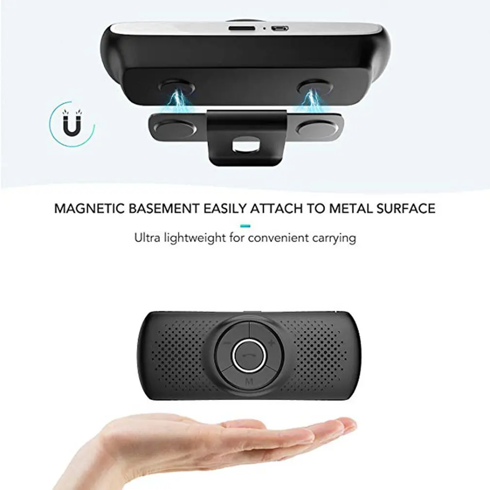 T826 Bluetooth Handsfree автомобильный комплект, автомобильный динамик, музыкальный mp3-плеер, Подключаемая Колонка для телефонов, солнцезащитный козырек, зажим для динамика телефона