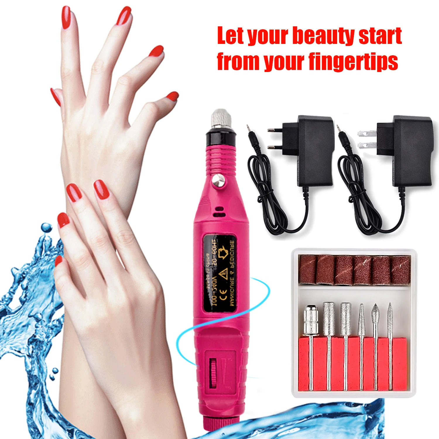 Аппарат маникюрный Электрический со сменными насадками 6 шт.|Электрические