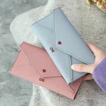 

Women's Long Heart-shaped Letter Embroidery Multifunctional Simple Wallet 2019 New Student Multifunctional Wallet