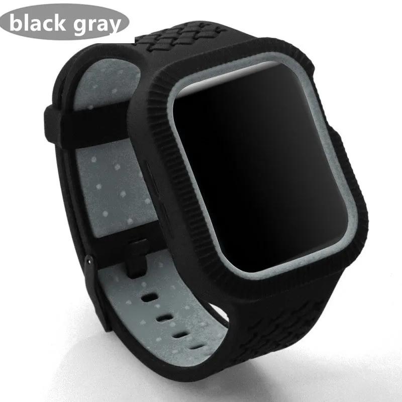 black gray Плетеный чехол+ ремешок для apple watch band pulseira apple watch 5 4 band 44 мм/40 мм iwatch band 4 5 correa браслет ремешок для часов - Цвет ремешка: black gray