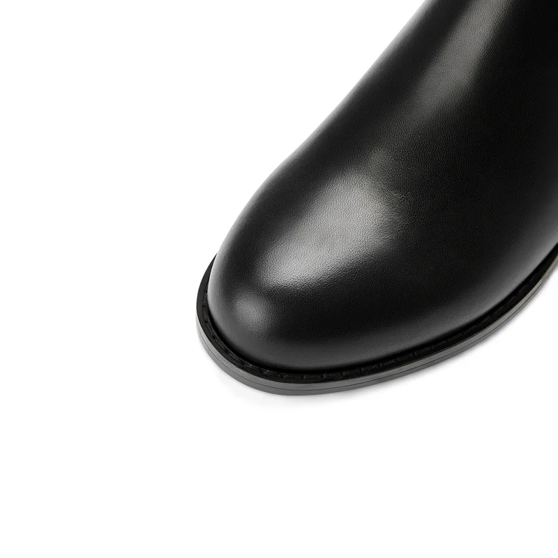 FACNDINLL/женские сапоги до колена на каблуке 3 см Новая модная обувь черного и коричневого цвета женские зимние сапоги на искусственном меху кожаные высокие сапоги