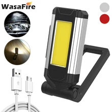 

Portable LED Flashlight COB Work Light with Magnet Multifunction Adjustable Camping Lamp USB Rechargeable Waterproof Lantern