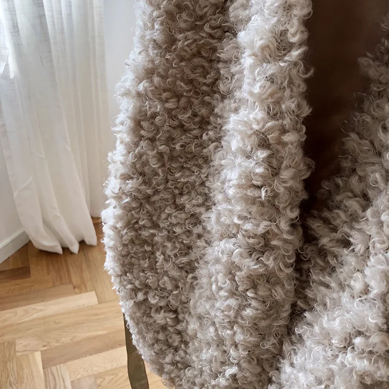 Mooirue Осенняя Женская плюшевая Куртка однобортный Тонкий жилет свободный Harajuku Прямой Кардиган Женская верхняя одежда