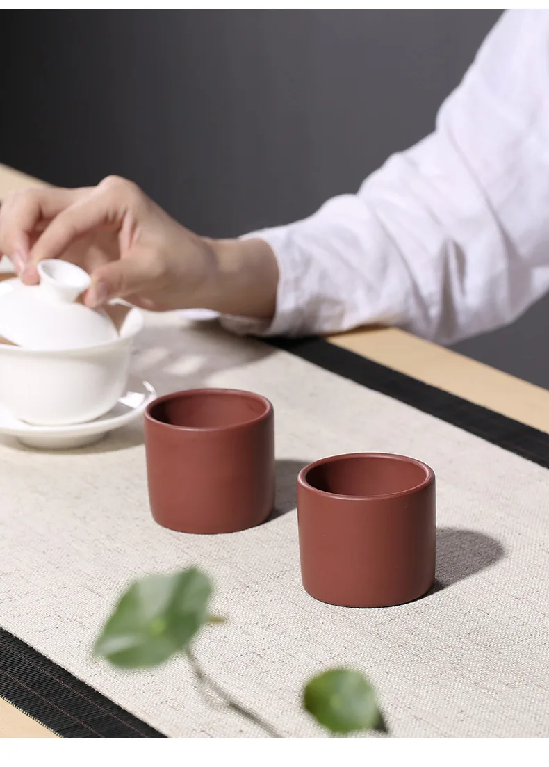 Manufacturers Direct Selling Purple Clay Small Cup Customizable Lettering Entirely Handmade for Making Master Cup Tea Set Gift B