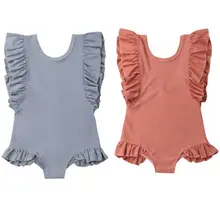 Праздничный летний купальный костюм для маленьких девочек; купальный костюм; одежда для плавания