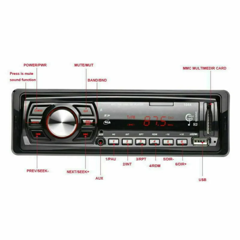 Автомобильный радиоприемник Автомобильный MP3-плеер Hands-Free автомобильный fm-радио Mp3 с интерфейсом Usb/Aux Автомобильный MP3-плеер автозапчасти