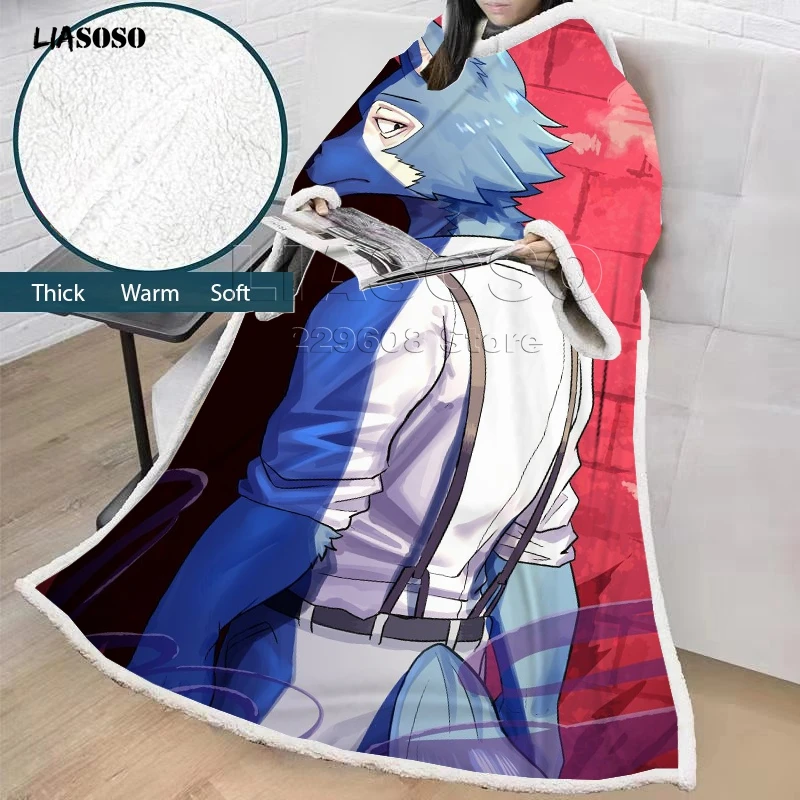 LIASOSO новинка, Лидер продаж, аниме BEASTARS новое зимнее «ленивое» одеяло с рукавами, одеяло для семьи, мягкое теплое одеяло, покрывало, одеяло