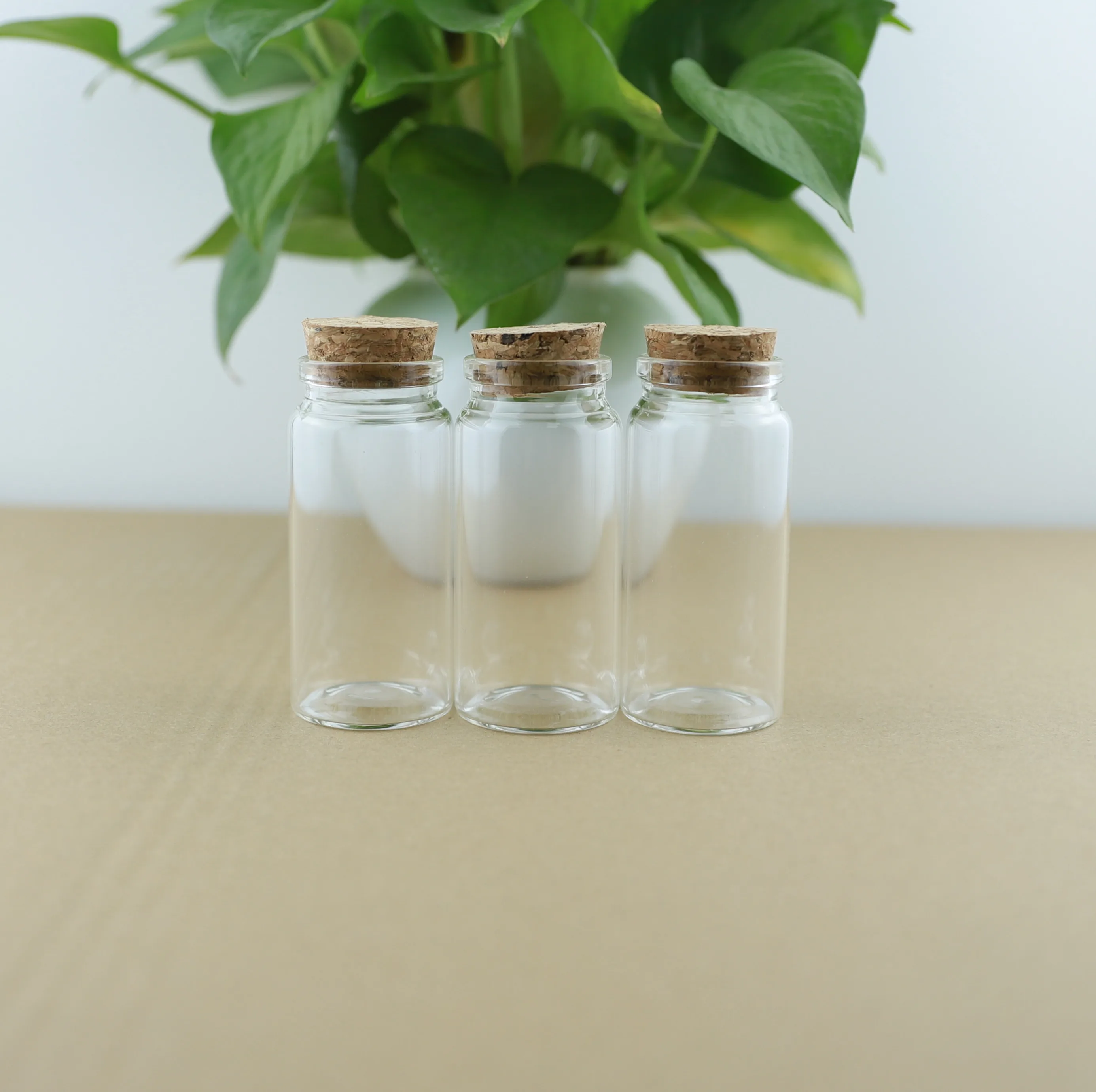 

24PCS/lot 37*80mm 60ml Mini Glass Bottles Storage tiny Jar for Spice Corks spicy Bottle Candy Containers Vials With Cork Stopper