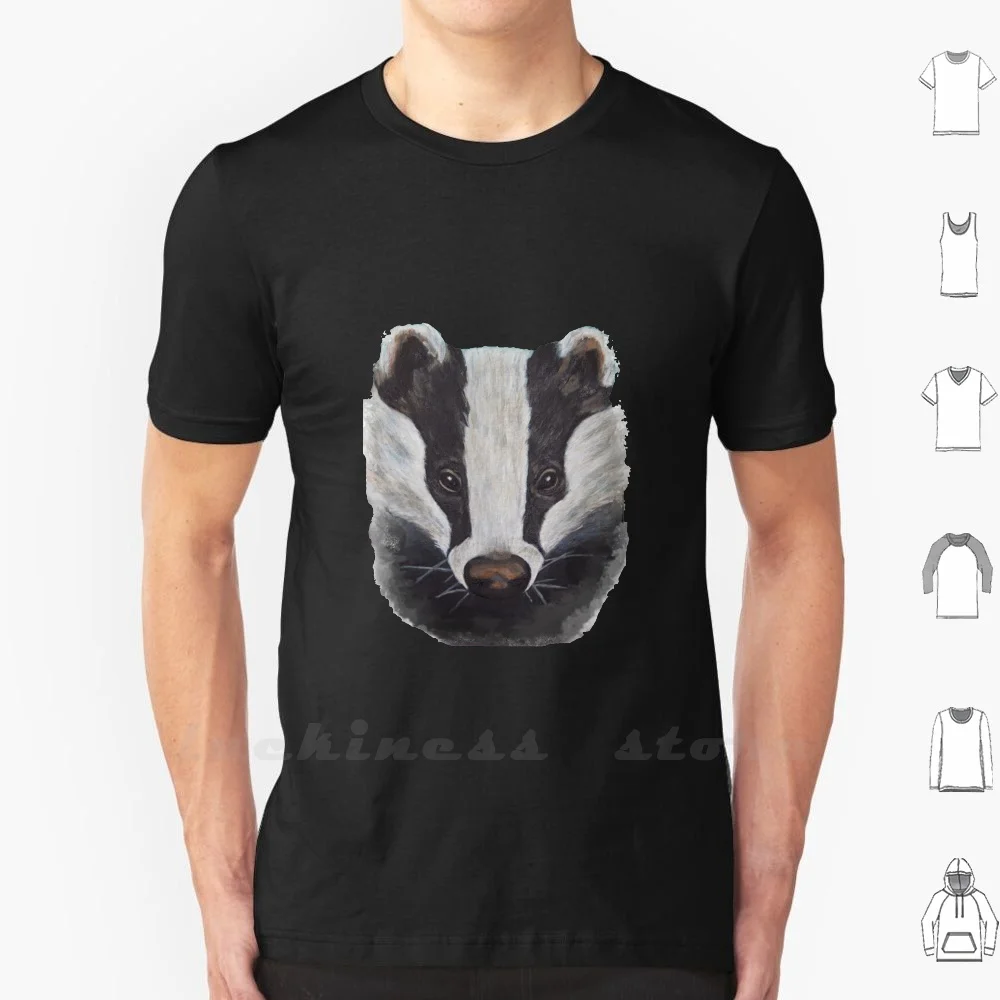 Badger T Shirt Custom Design Print Badger Wildlife Stop The Cull Oil Painting Animal Cute Beautiful