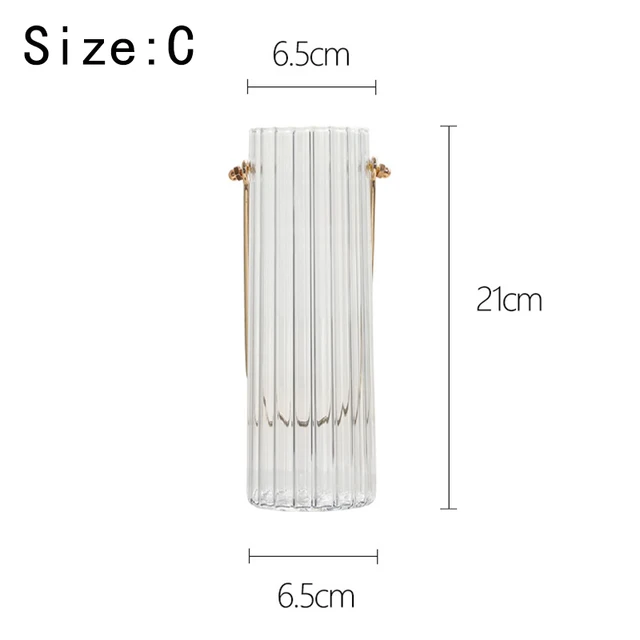 Large Glass Vases Plant Bottle Tabletop Chinese Vase Flower Crystal Nordic Decoration Living Room Flower Modern Home Decorative C