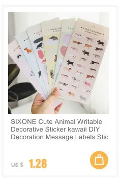 SIXONE милый мультяшный цветочный Медведь ПВХ наклейка Студенческая рука счет стол декоративная наклейка Diy этикетки для печати стикеры канцелярские товары