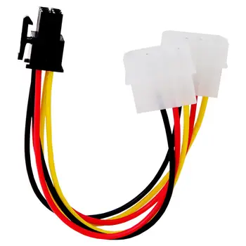 

Jimier IDE Dual 4pin IDE Male to 6 Pin Female PCI-E IDE Power Cable Adapter Connector 20AWG