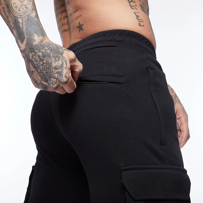 Autumn New Men's Jogging Sweatpants Cotton Pocket Design Running Cargo Pants Gym Men's Fiess Multi-Pocket-Style Training_voghion.com