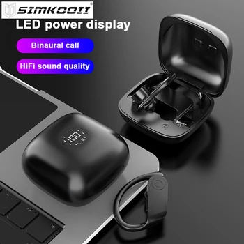 

SIMKOOII B11 Bluetooth 5.0 Headphones Auto Pairing Deep Bass HiFi Stereo Sound True Wireless Earbuds with Built in Mic Sports