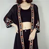 TingYiLi Black White Kimono Cardigan Women Embroidery Long Cardigan Summer Beach Chiffon Maxi Cardigan Female 3