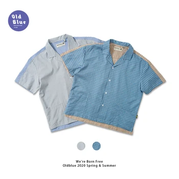 

Men's Short Sleeve Shirt 2020 Spring and Summer New Casual Loose Workwear Contrast Plaid Shirt Youth Fashion Trend Men's Wear
