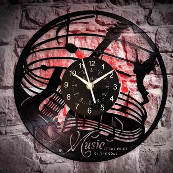 

European style music record wall clock 12 inch mute decorate your kitchen living room bedroom unique design