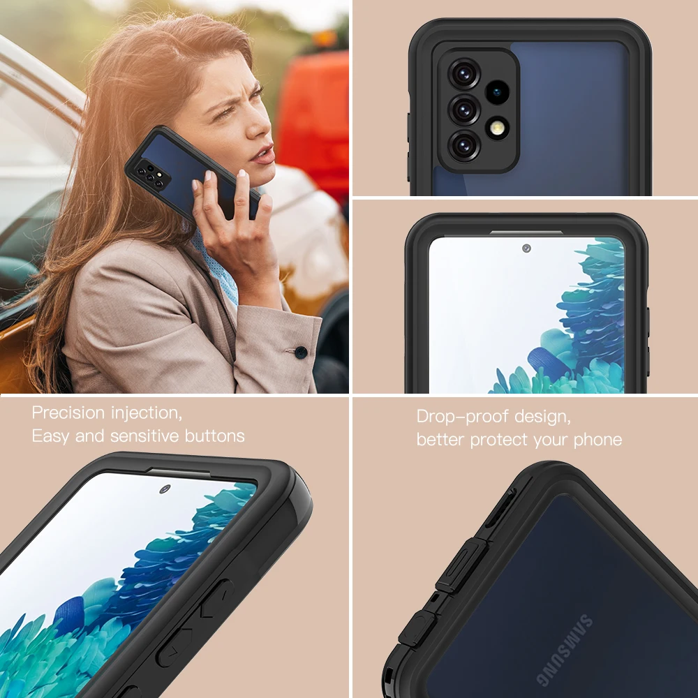 IP68 Waterproof Case For Samsung Galaxy A55 A54 A53 A34 A33 A15 A14 A35 A34 Diving Swim Outdoor Sports Anti-fall Cover