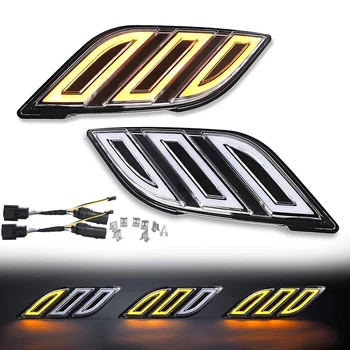 

2Pcs Side Marker Light Turn Signal LED Daytime Running Light White DRL for Ford Raptor F150 2017-2019