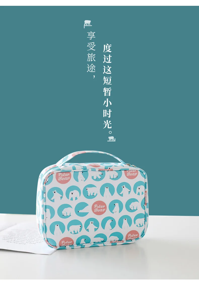 Creative-Business Trip Travel Cosmetic Bag Canvas Sanitary Ware Wash Bag Cosmetics Storage Bag Trash Manufacturers Direct Sellin