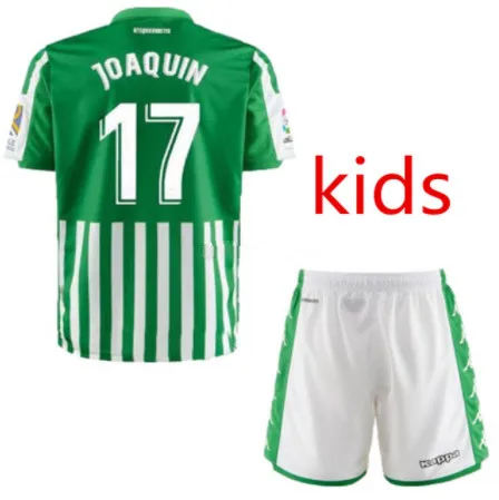 JOAQUIN REAL BETIS, Детский комплект, футбольные майки, домашняя черная, 3-я, розовая, 19, 20, Fekir Pedraza, Детский комплект, футбольная рубашка - Цвет: KIDS