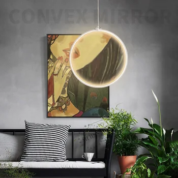 

Modern Art Design Circle Hanging Lamps For Bedroom Bedside Dining Room Bar Fixtures Glass LED Pendant Light White Color