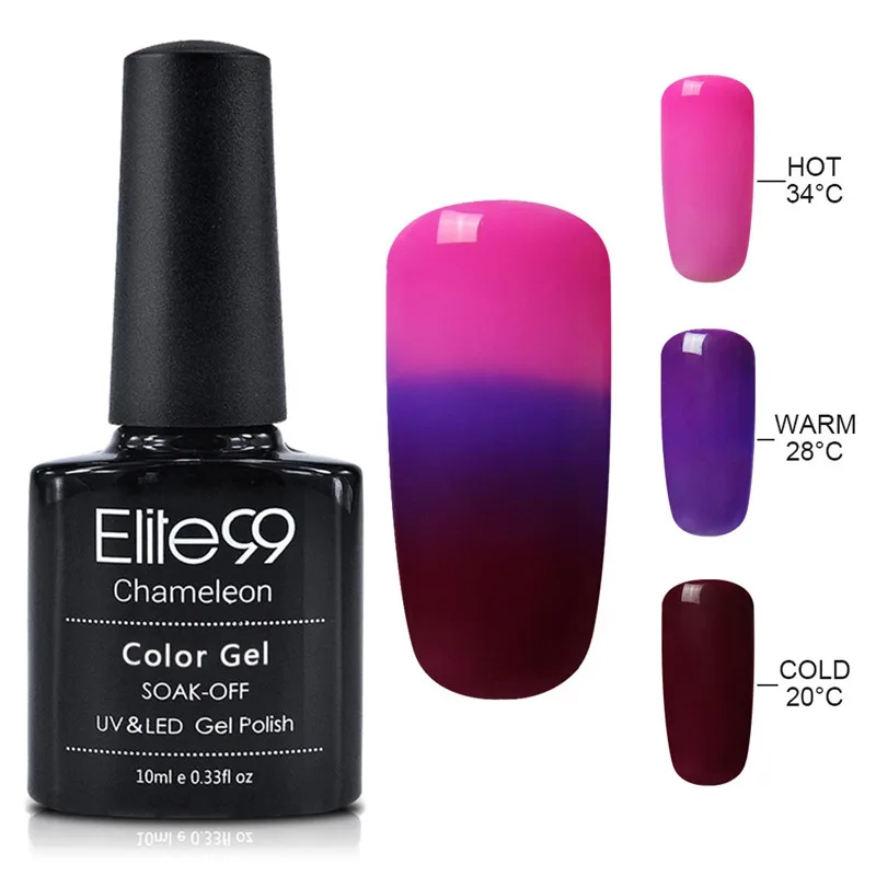 Elite99 10 мл термальный гель для изменения цвета лака для ногтей изменение температуры Цвет УФ-Гель-лак отмачиваемый лак для ногтей - Цвет: 4210