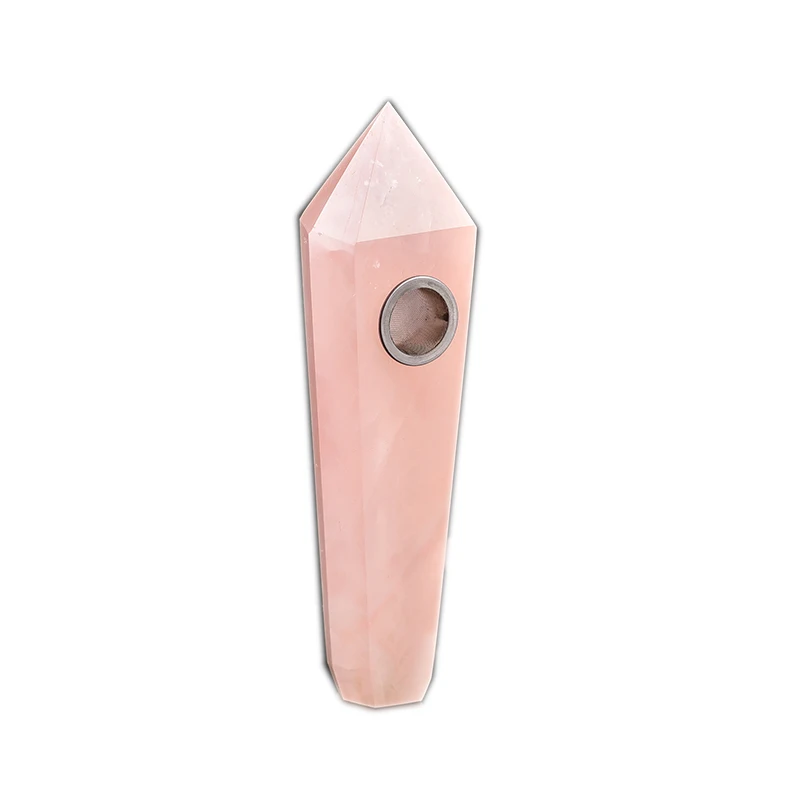 Pink crystal Высококачественная Изысканная однотонная серия ручной резной кварцевый кристалл табака курительная труба - Цвет: Pink crystal