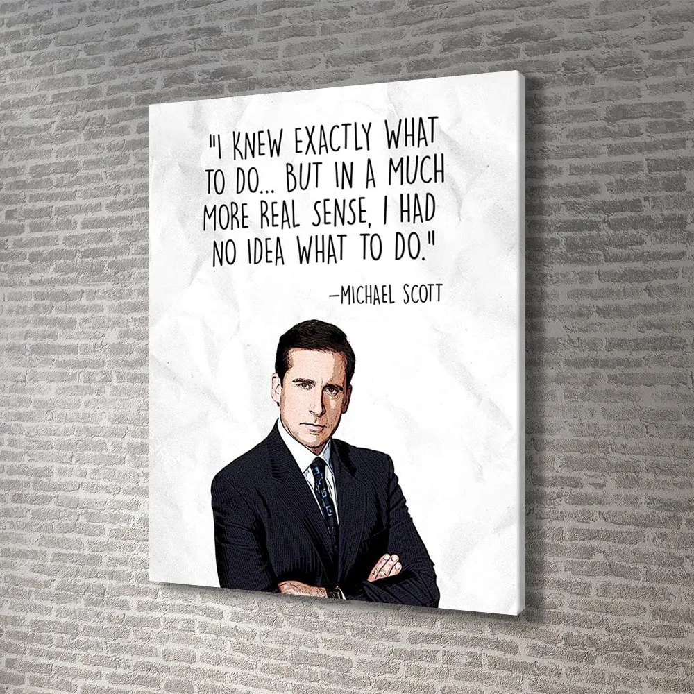 Michael Scott Inspirational Quotes Canvas Michael Scott Poster Inspirational Quotes Wall Art Print Painting  Wall Pictures Bedroom Decor Framed - Painting & Calligraphy - Aliexpress