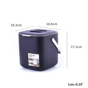 

Portable 2 Tier Plastic Kitchen Waste Trash Can with Handle Compost Drainer Bin 37MF