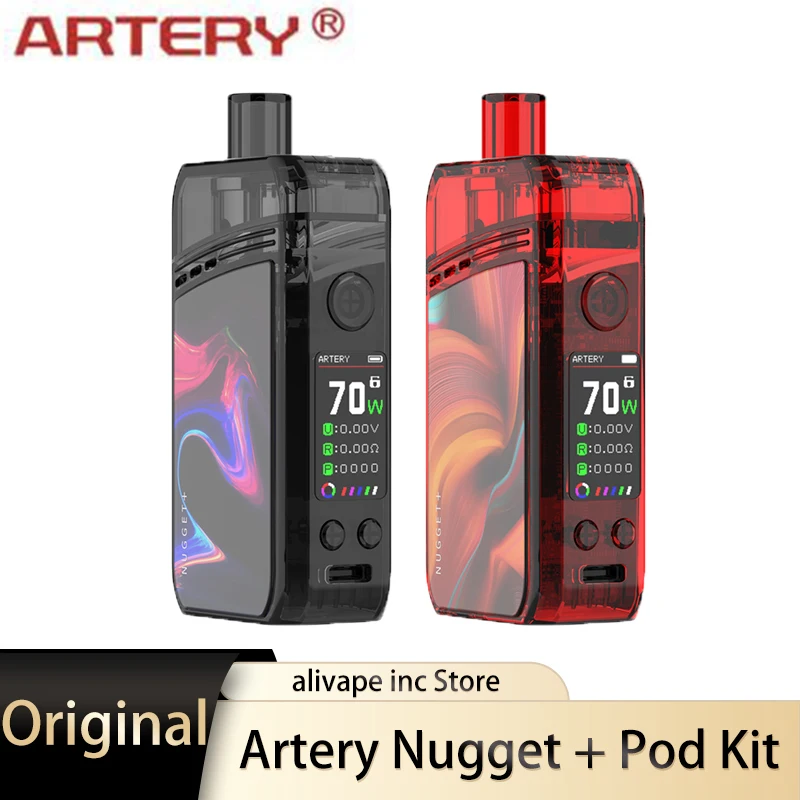 Оригинальный артериальный Nugget Pod Kit 70 Вт 2000 мАч встроенный аккумулятор 5 мл бокс