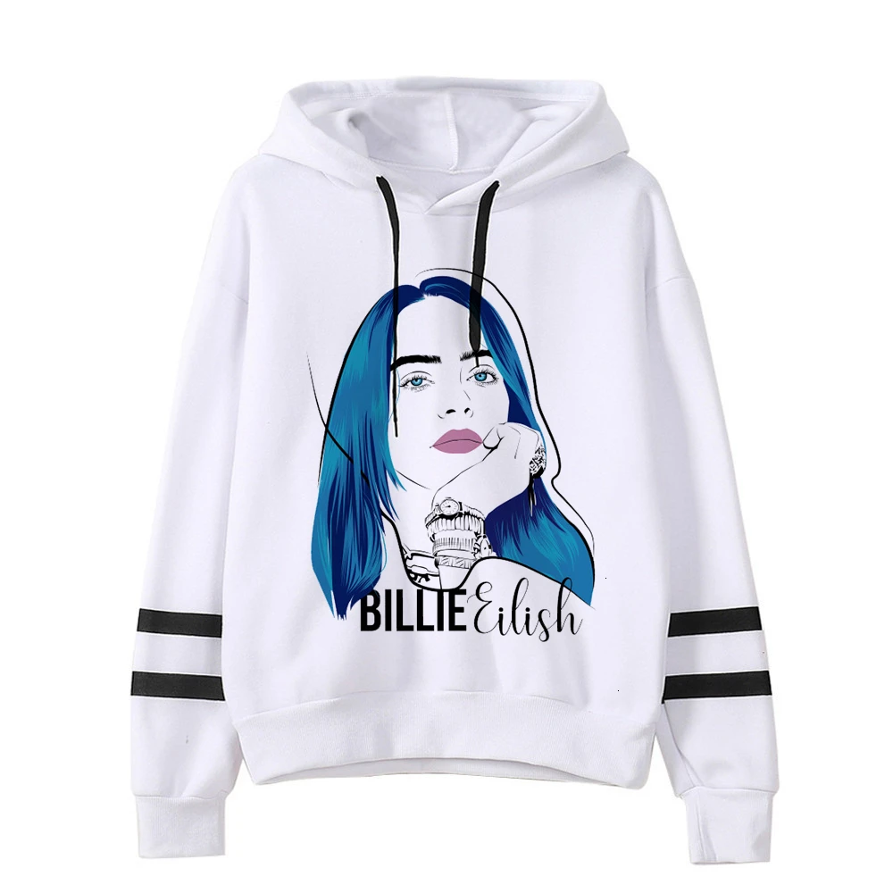 Billie Eilish толстовки для мужчин/женщин Забавный Модный свитшот в стиле хип хоп kawaii с