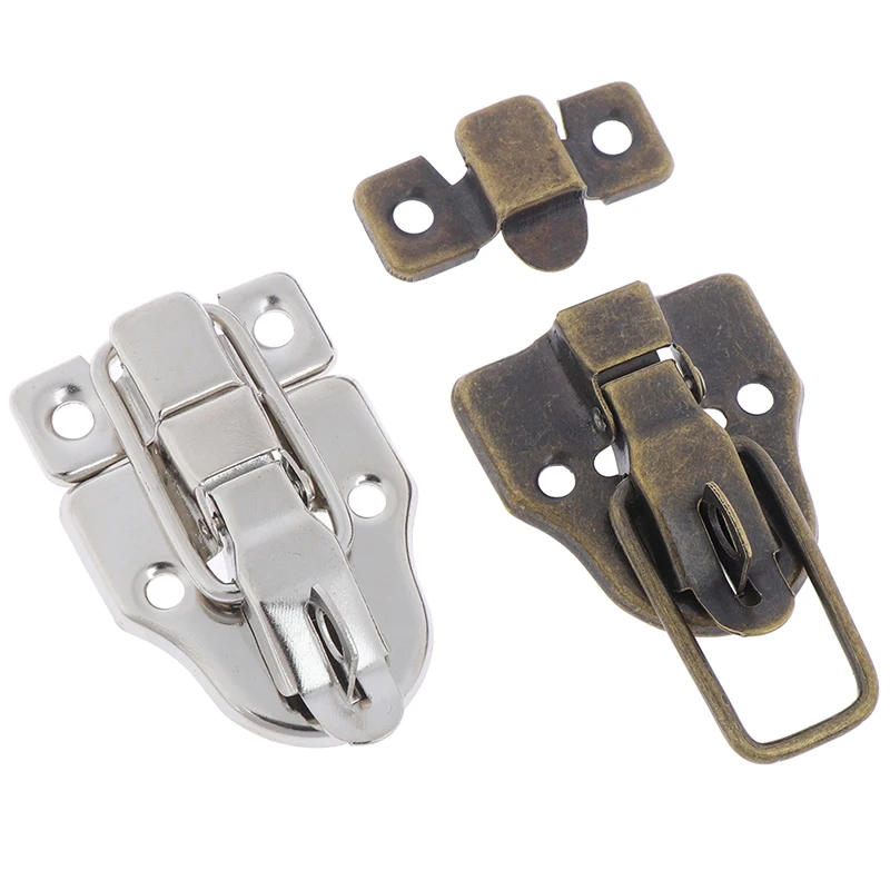 2pcs Jewelry Chest Box Antique Metal Buckle Suitcase Case Toggle Lock Hasp Latch