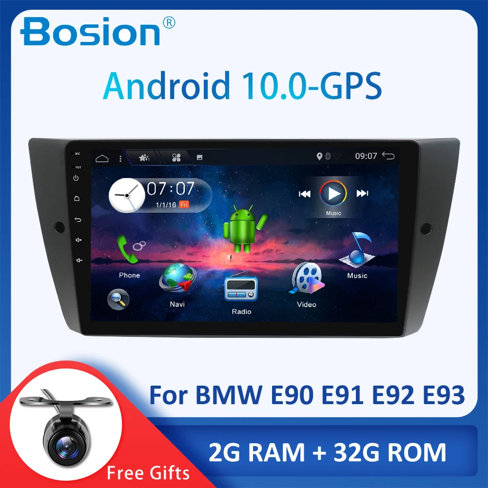 Автомагнитола Bosion 1 Din на платформе Android 10 для BMW/320/328/3 серии E90/E91/E92/E93