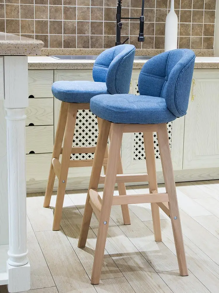 Bar stools solid wood high bar tables and chairs home creative front nordic |