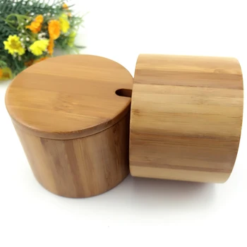 

1pc Seasoning Jar Natural Environmental Carbonized Bamboo Storage Jar Household Ingredients Bottle Condiment Container
