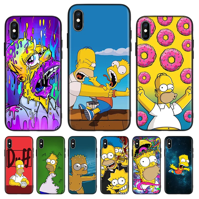 Черный чехол для телефона Simpsons для Apple IPhone 11 Pro XS MAX XR 7 8 6 6S Plus X 10 Ten 5 5S SE Coque Shell