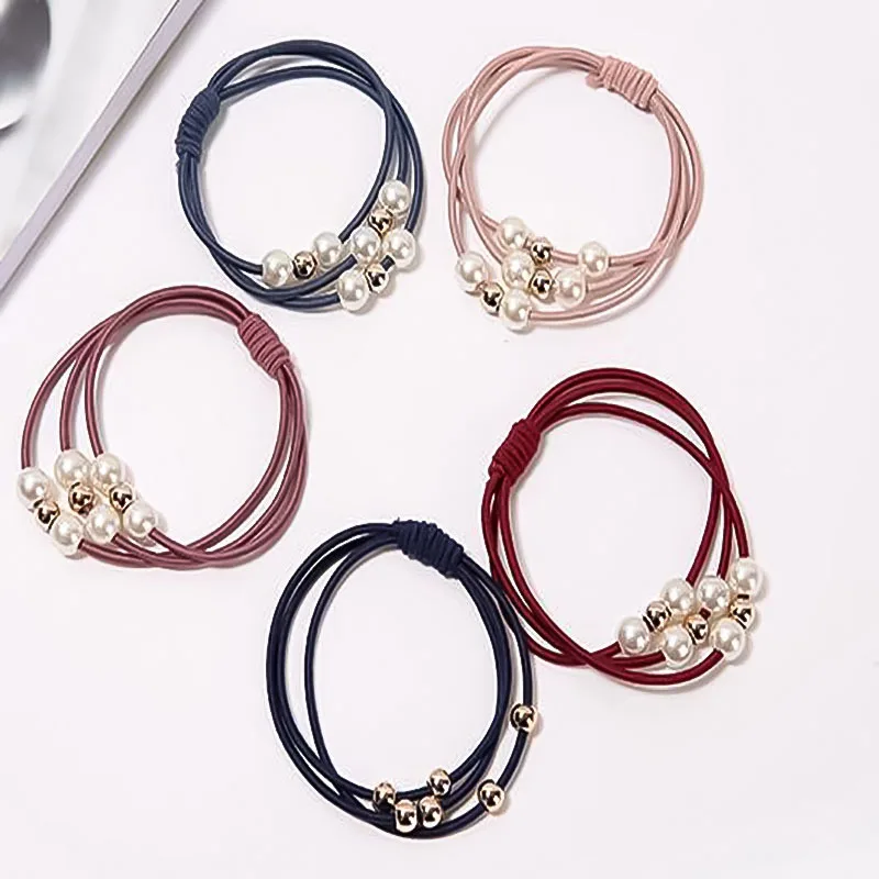 

Korean Style High Quality Hot Selling Fashion Hair Band Pearl Hair Rope Women Girl Student Hair Rings Headpiece Hair Accessories