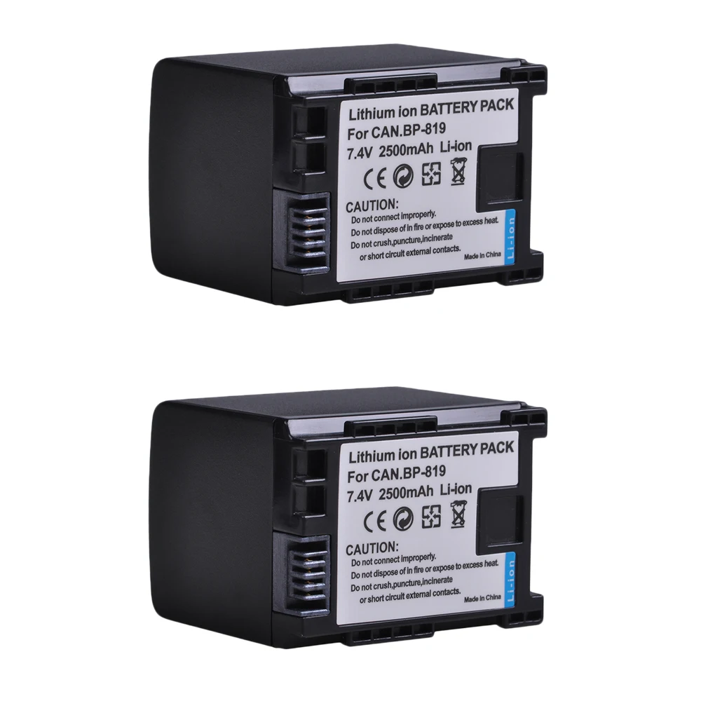 Batteria 2500Mah Bp-819 Bp819 Per Canon Xa10,Vixia Hf G10,Hf M40,Hf200,Hf10,Hf20,Hf S21,Hf M41,Hf S100,Hf M400,Hg20