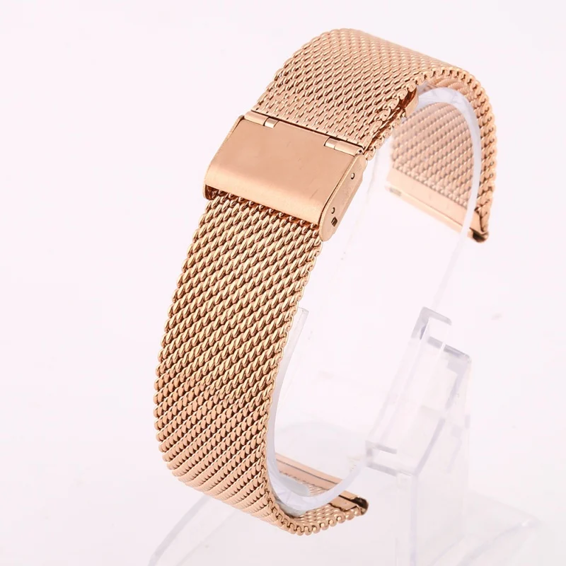 Watchband 18mm 20mm 22mm 24mm Universal Stainless Steel Metal Watch Band Strap For Milanese Watchband Bracelet Black Rose Watchband 18mm 20mm 22mm 24mm Universal Stainless Steel Metal Watch Band Strap For Milanese Watchband Bracelet Black Rose