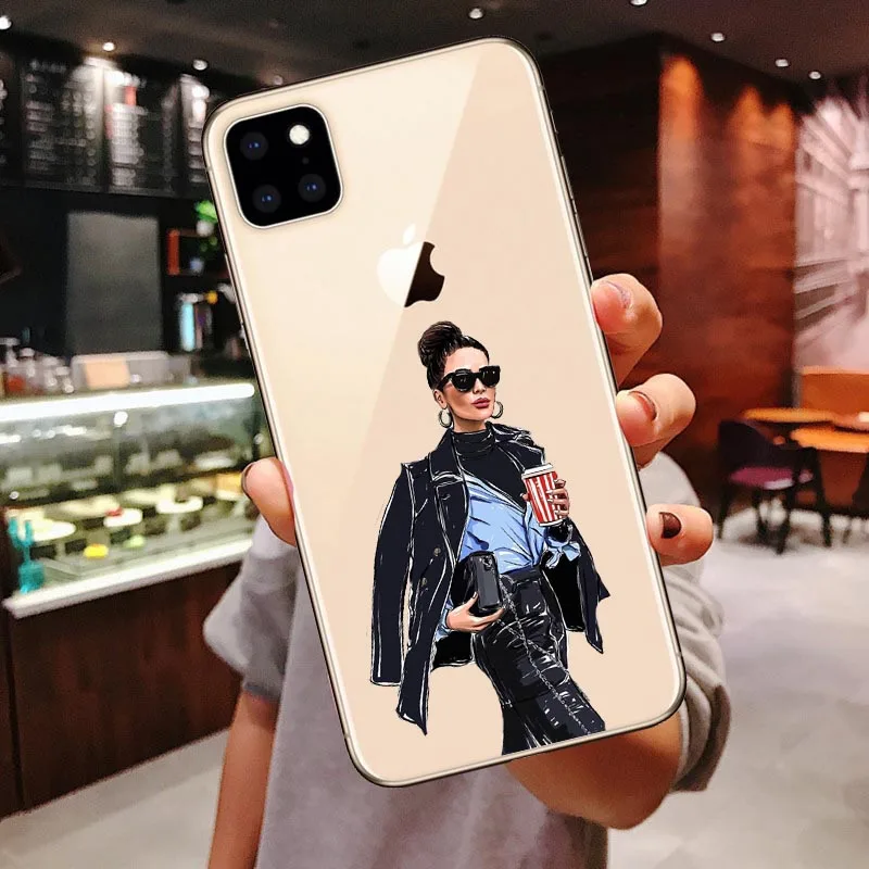 TPU Модный силиконовый чехол для iPhone 6S, 7, 8 Plus, X, XS, Max, XR, Рождественская девочка, ТПУ чехол для iPhone 11 Pro Max - Цвет: TPU