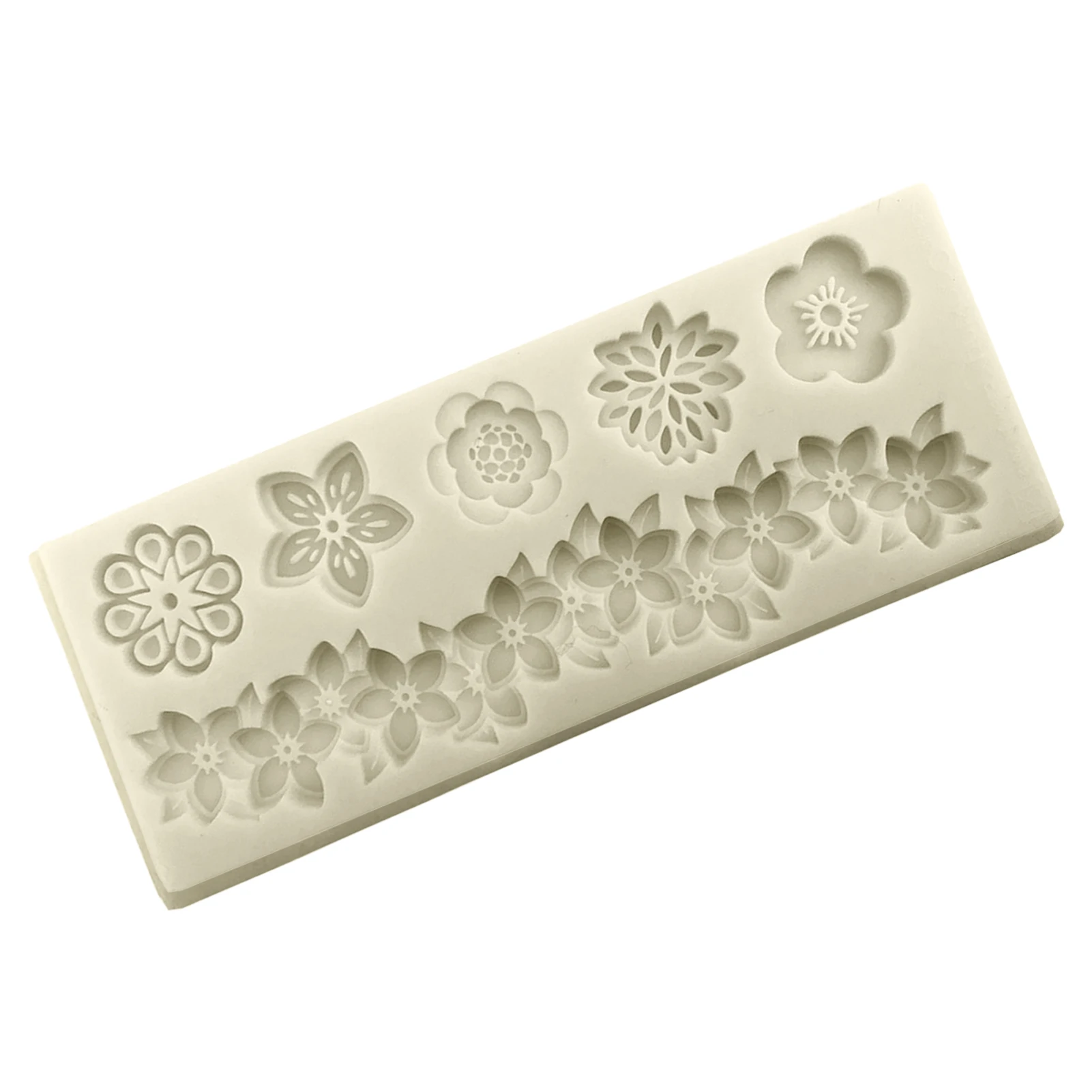 Simple Flower Mold Cake Border Decoration Tools Fondant 3D Food Grade Silicone Mat Mould Baking | Дом и сад