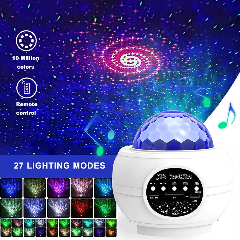 

Colorful Starry Sky Projector LED Starry Night Light Projector Lamp Bluetooth Projector Voice Control Projector Lamp Decoration