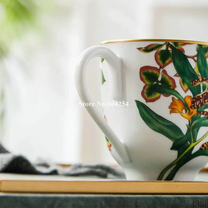 Классический фарфоровая кофейная с золотом кружка для чай Керамика набор